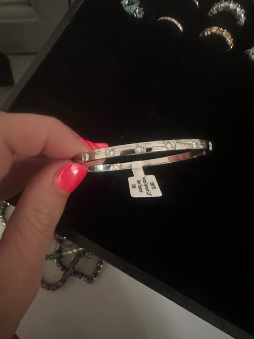 Silver Tone Hammered Bangle Bracelet - Women Jewelry